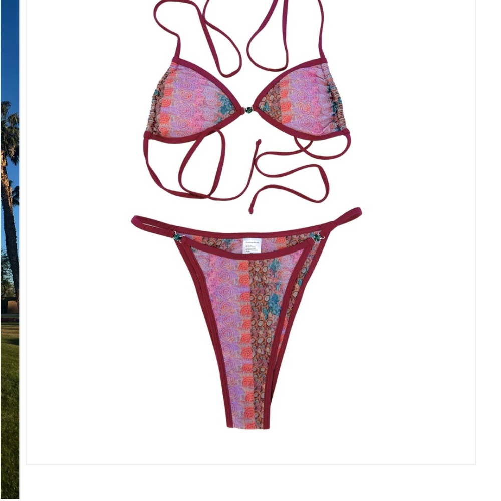 Strawberry Milk Mob - “Sonic” Colorful Bikini Set with Red Accents